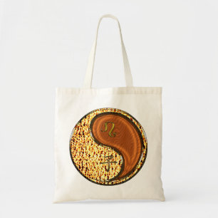 Bolso De Tela Rata León y Madera