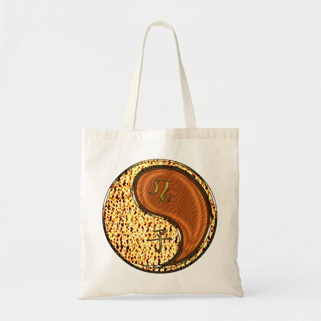 Bolso De Tela Rata León y Madera (Frente)