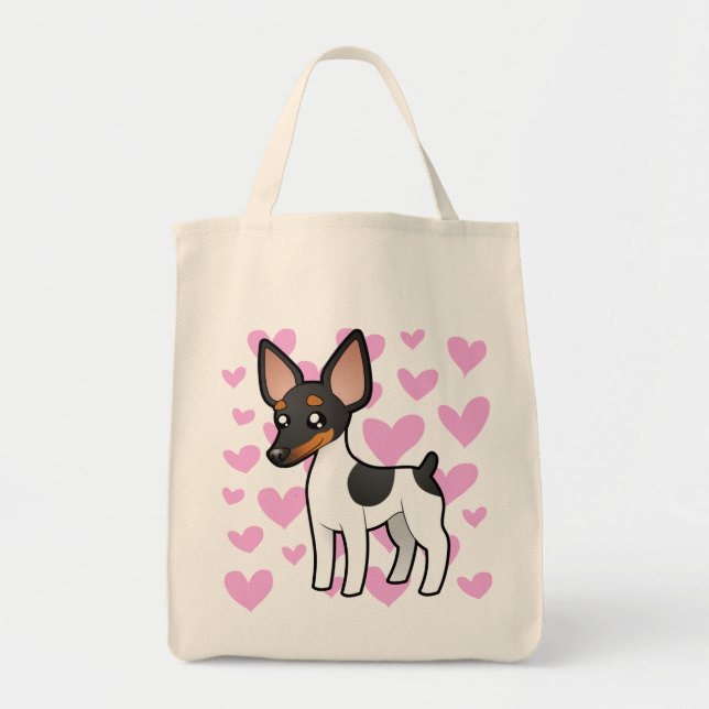 Bolso De Tela Rata Terrier/amor del fox terrier de juguete (Frente)