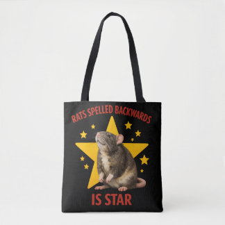 Bolso De Tela Ratas deletreado al revés es ESTRELLA ! Diseño div