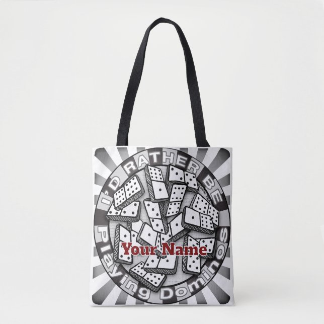 Bolso De Tela Rather Play Dominoes (Anverso)