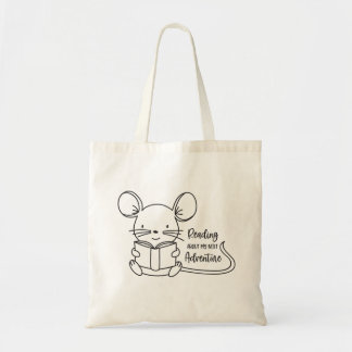 Bolso De Tela Ratón Adorable Leyendo un Libro
