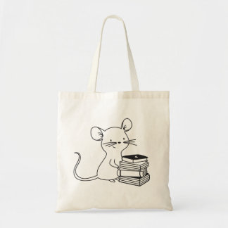 Bolso De Tela Ratón amante de los libros Animal