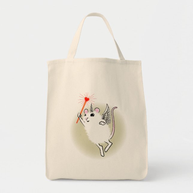 Bolso De Tela Ratón de Faerie blanco (Frente)