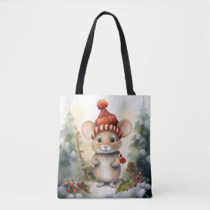 Bolso De Tela Ratón de Navidad