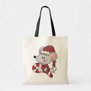 Bolso De Tela Ratón del navidad con el bastón de caramelo