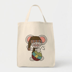 Bolso De Tela Ratón del navidad con el ornamento