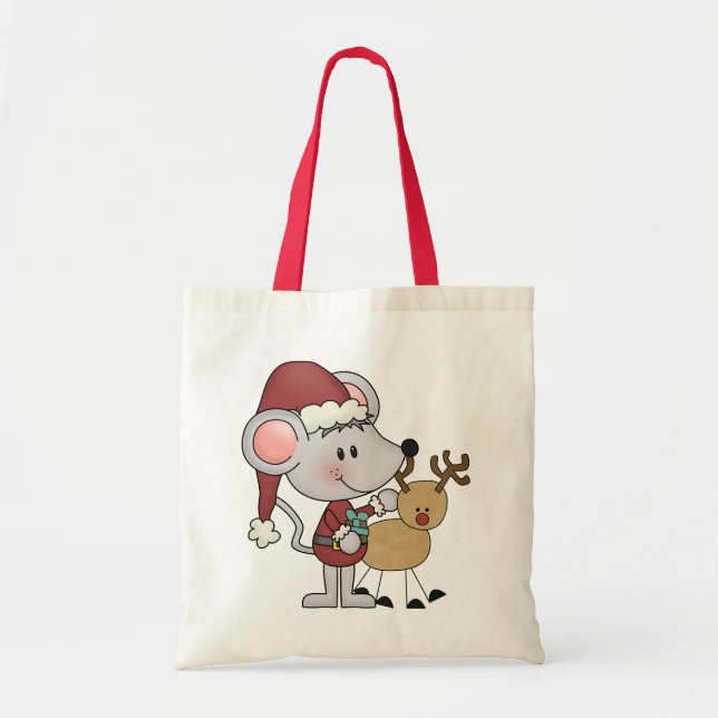 Bolso De Tela Ratón del navidad y (Frente)