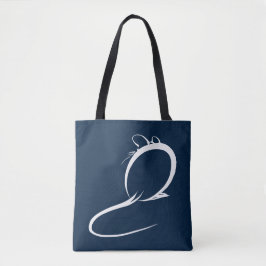 Bolso De Tela Ratón japonés Sumi E Pintura de pincel