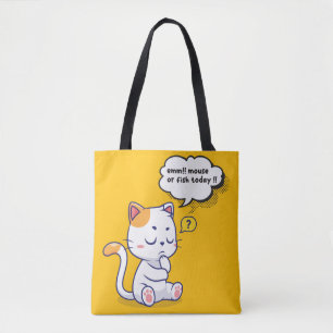 Bolso De Tela ¿Ratón o pescado? - mascota gracioso - Gato de pen