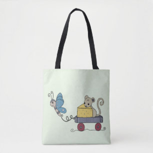 Bolso De Tela Ratón y mariposa
