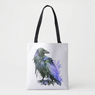 Bolso De Tela Raven acuarela - Azul