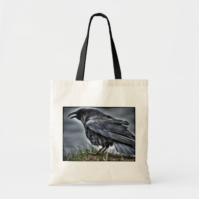 Bolso De Tela Raven Crow Wildlife Bird Raven Lover (Frente)