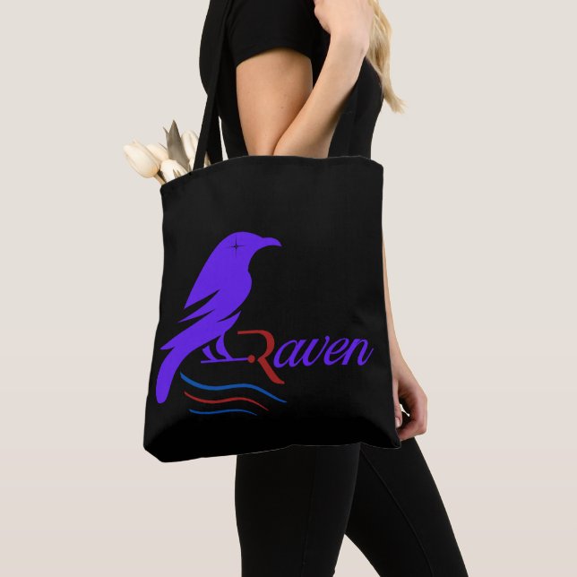 Bolso De Tela Raven de animales espirituales (Detalle)