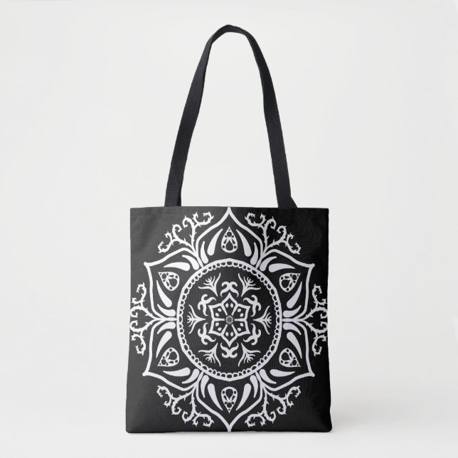Bolso De Tela Raven Mandala (Anverso)
