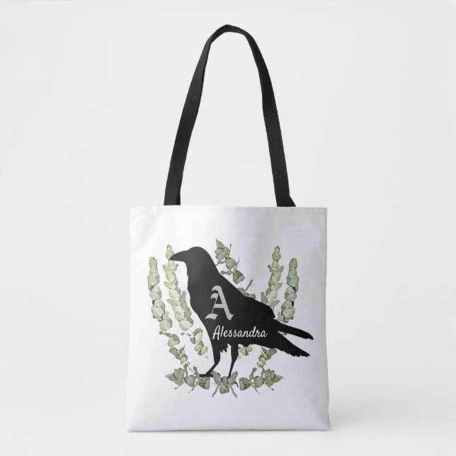 Bolso De Tela Raven Monograma Espíritu Tótem Animal (Anverso)