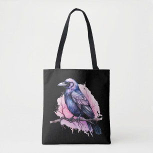 Bolso De Tela Raven negro en un Ilustracion de sucursal