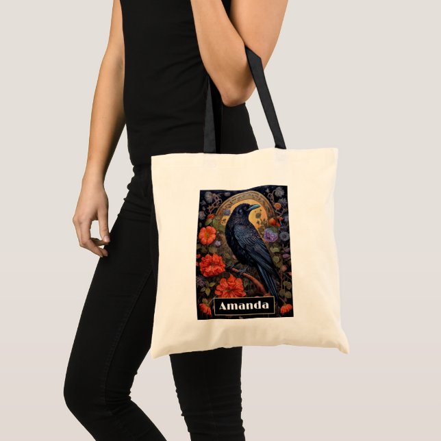 Bolso De Tela Raven negro oscuro gótico (Anverso (producto))