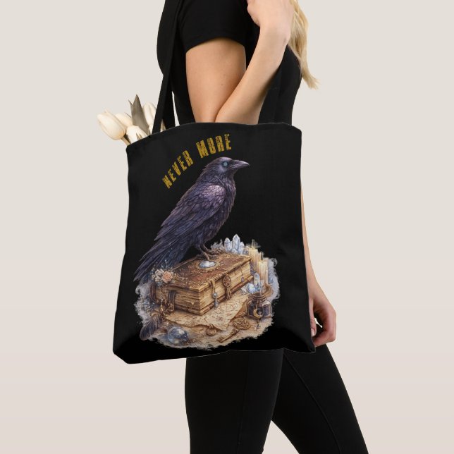 Bolso De Tela Raven Never More Mystical Crow Unisex (Detalle)