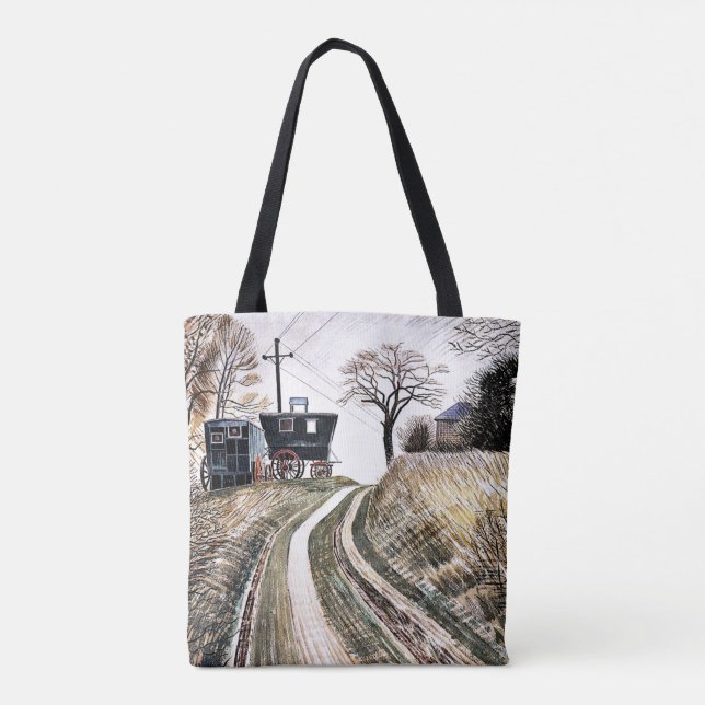 Bolso De Tela Ravilious - Caravanas, buen arte (Reverso)