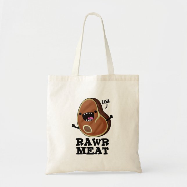Bolso De Tela Rawat Meat Funny Raw Meat Pun (Frente)