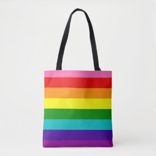 Bolso De Tela Raya retra del arco iris
