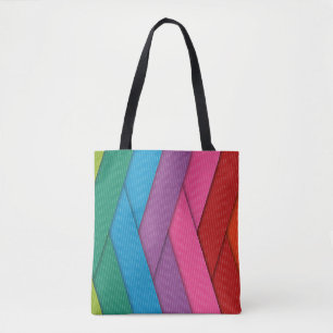 Bolso De Tela Rayas abstractas, coloridas,