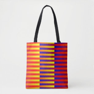 Bolso De Tela Rayas amarillas rojas azules
