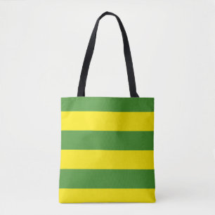 Bolso De Tela Rayas amarillas y verdes