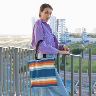 Bolso De Tela Rayas arcoiris de verano