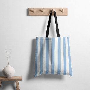 Bolso De Tela Rayas Atemporales Azul Suave