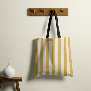 Bolso De Tela Rayas Atemporales Mostaza Amarillo