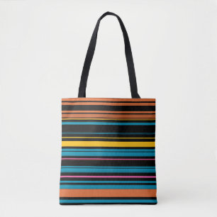 Bolso De Tela Rayas azules negras lindas