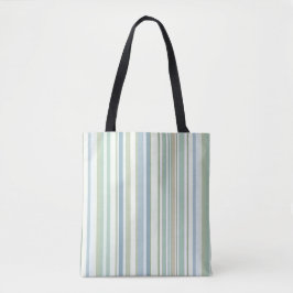 Bolso De Tela Rayas azules verdes y blancas