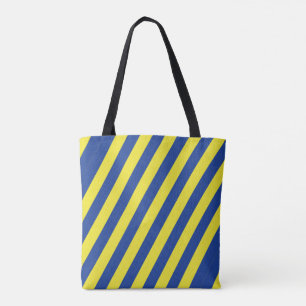 Bolso De Tela Rayas Azules y Amarillas