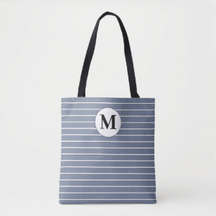 Bolso De Tela Rayas blancas