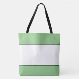 Bolso De Tela Rayas Blancas Anchas delineadas Chic Verde Claro e