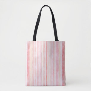 Bolso De Tela Rayas blancas de Rubor de color rosado