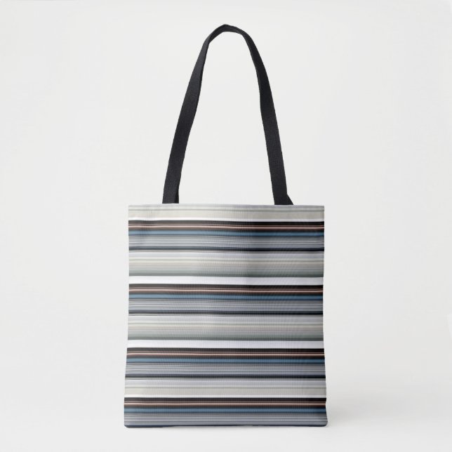 Bolso De Tela Rayas blancas grises gruesas (Anverso)