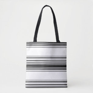Bolso De Tela Rayas blancas y negras modernas