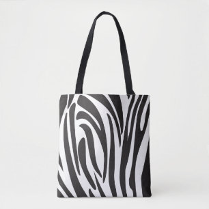 Bolso De Tela Rayas blancos y negros de la cebra, diseño de mod