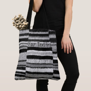 Bolso De Tela rayas blancos y negros hechas punto moda