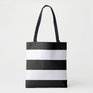 Bolso De Tela Rayas blancos y negros intrépidas modernas