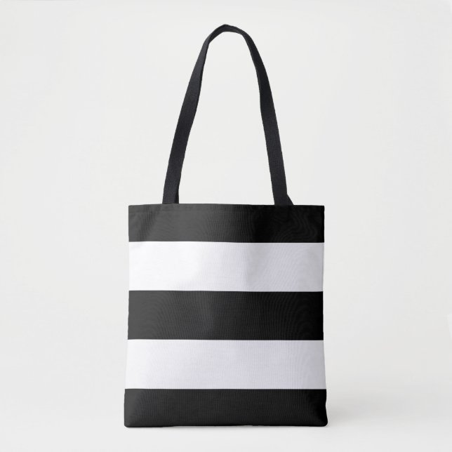 Bolso De Tela Rayas blancos y negros intrépidas modernas (Anverso)