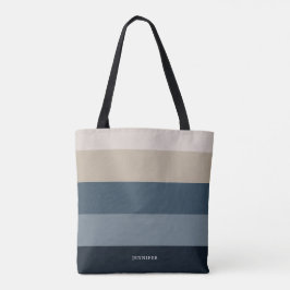 Bolso De Tela Rayas Chic Modernas con Monograma