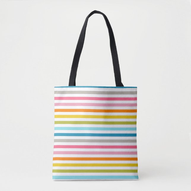 Bolso De Tela Rayas coloridas (Anverso)
