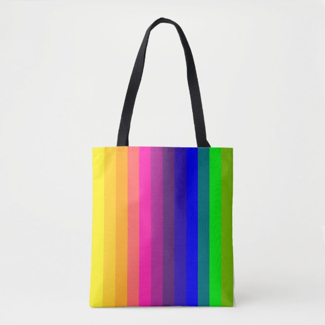 Bolso De Tela Rayas Coloridas (Anverso)