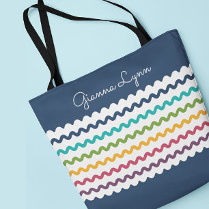 Bolso De Tela Rayas Coloridas Monograma