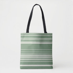 Bolso De Tela Rayas complejas en verde