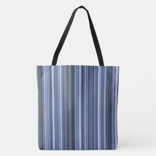 Bolso De Tela Rayas costeras azules